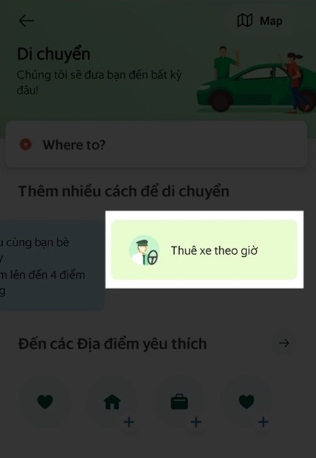 AndroidのGrabの配車でチャーターが利用できるようになる