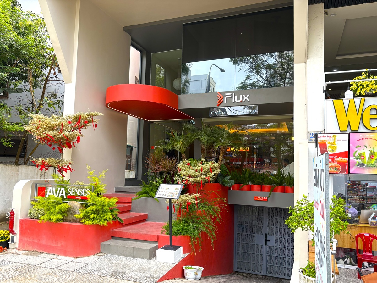 ダナンのコワーキングスペース Flux CoWorking Space の入口まわり
