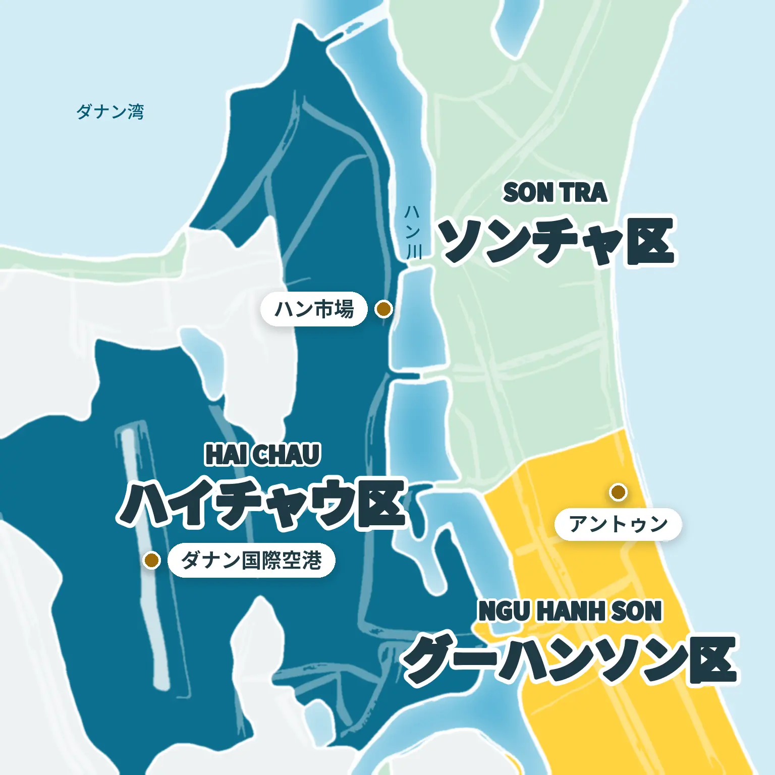 ダナン旧主要エリアの地図