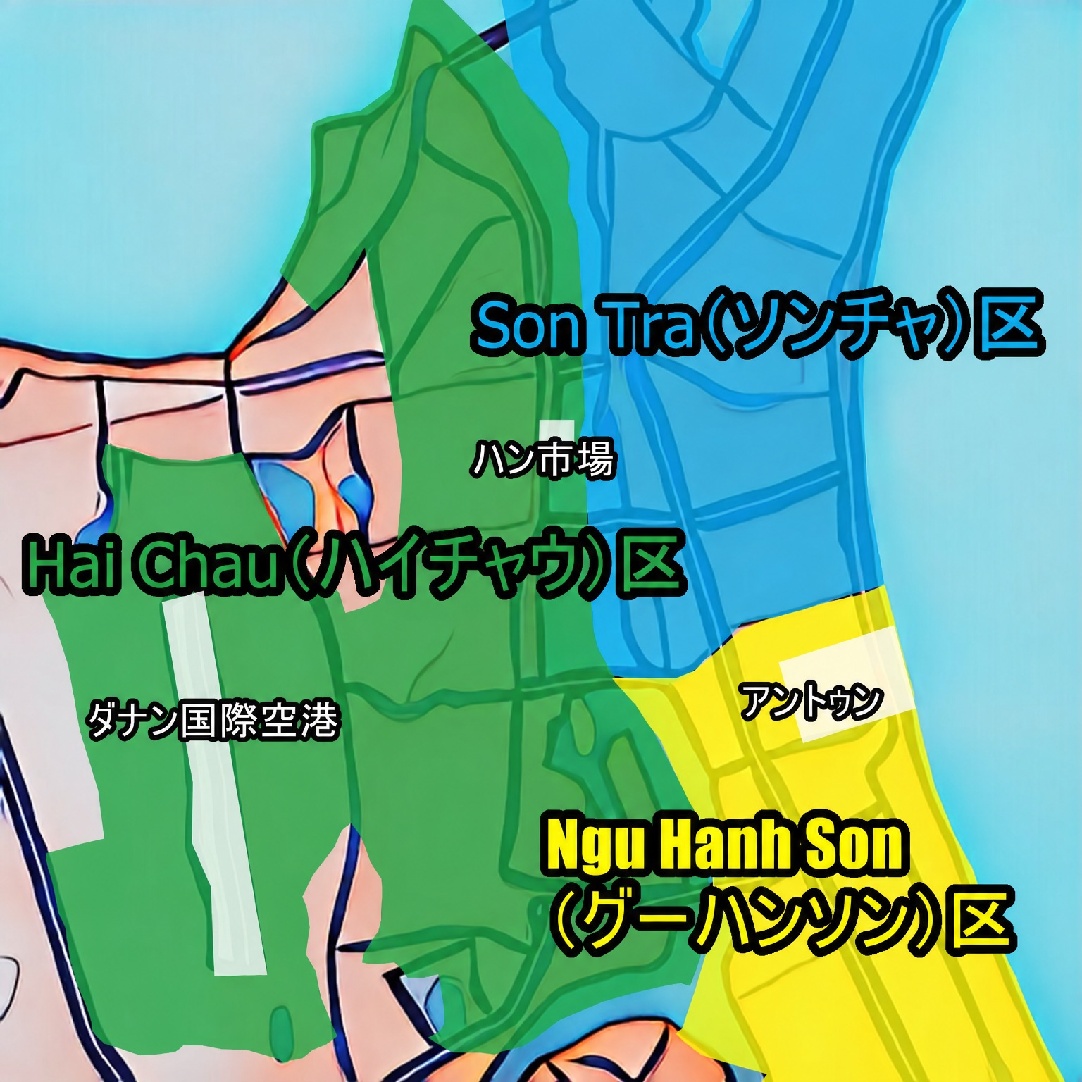 ダナン旧主要エリアの地図